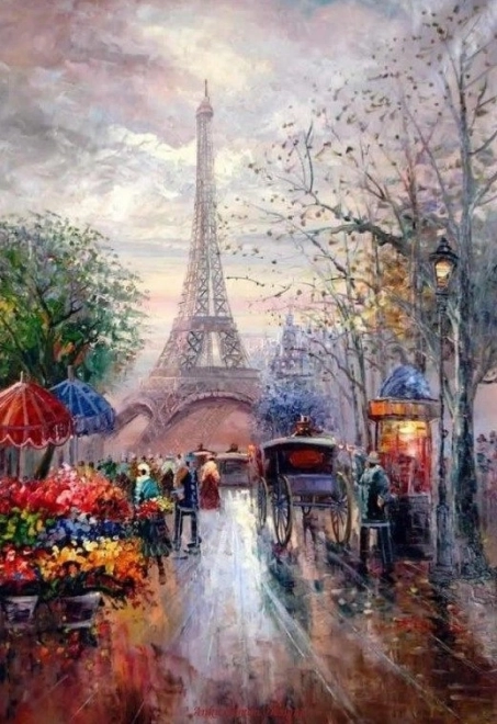 Mozaic diamant - Turnul Eiffel în ceață