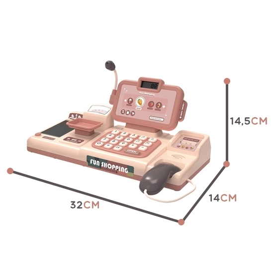 Casă de marcat copii cu scaner, cântar și microfon