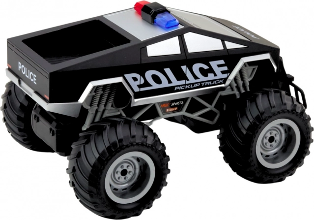 Mașină de curse Poliție Off-Road RC neagră 1:16