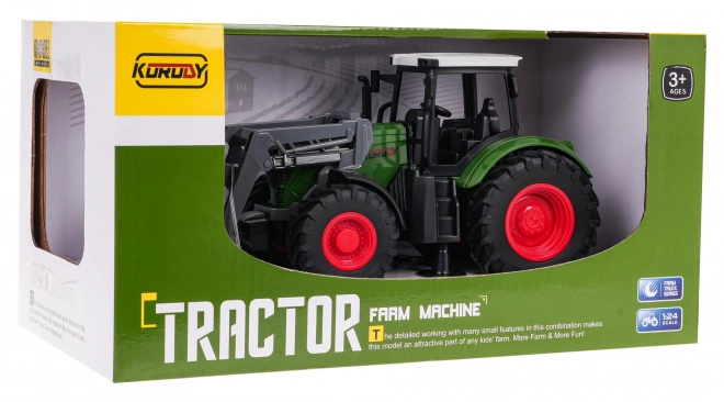 Tractor verde cu plug