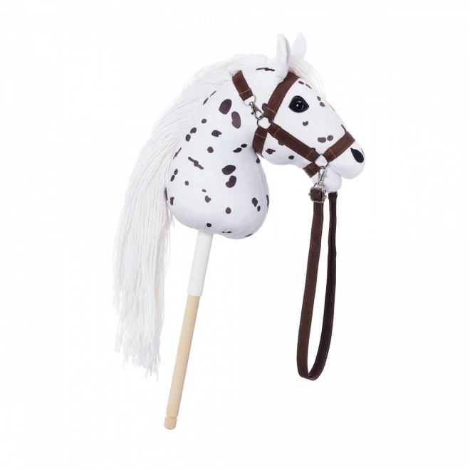 Cal pe băț Hobby Horse din colecția HOPPIHORSE Sport Edition în culoarea leopardului alb