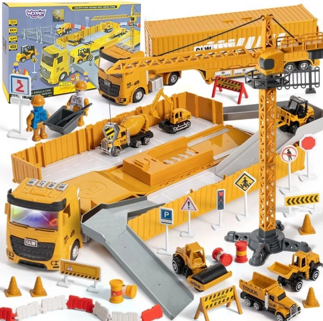 Woopie camion de construcții 6‑în‑1 cu macara și accesorii