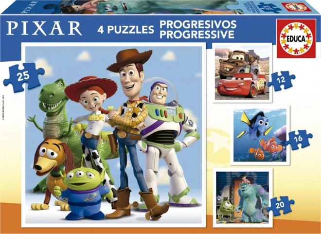 puzzle Disney Pixar 4 în 1 educa