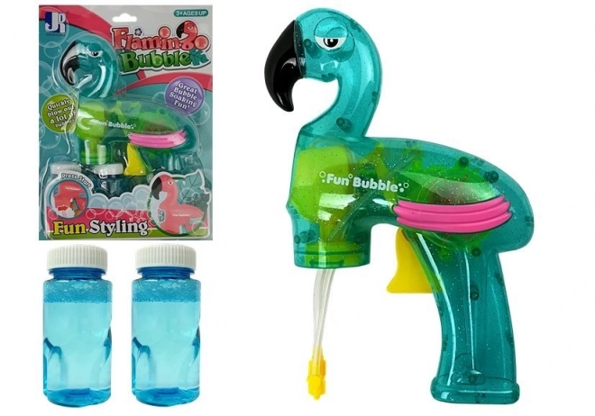 Pistol de săpun flamingo albastru