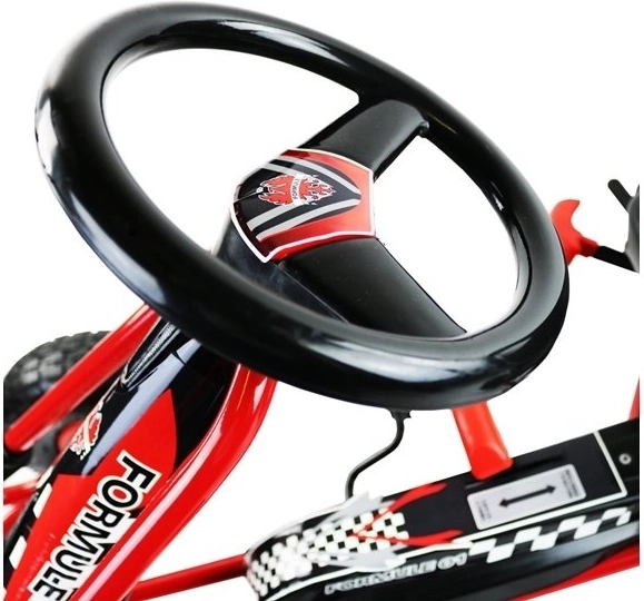 Kart cu pedale + Anvelope gonflabile + Scaun reglabil – Roșu
