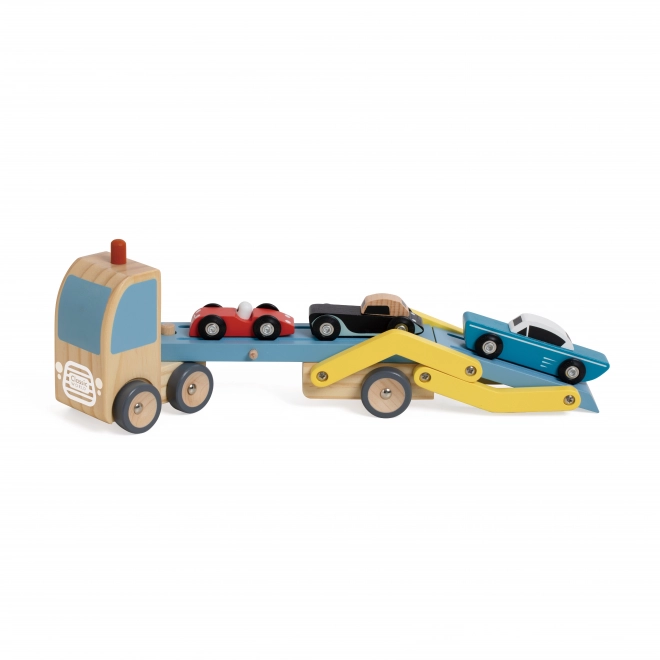 Transportator auto din lemn cu 4 vehicule - Classic World
