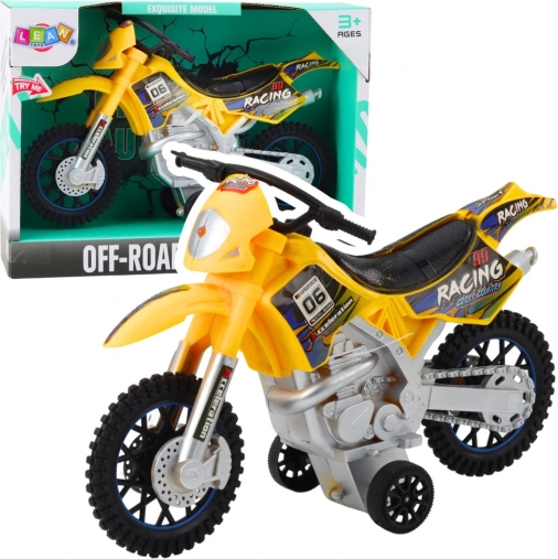 Jucărie motocross off-road galbenă cu lumini și sunete