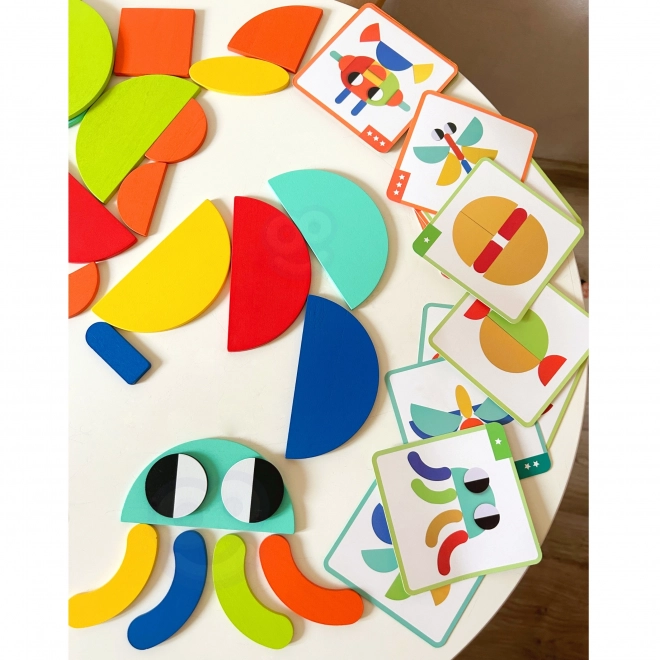 Puzzle din lemn Montessori cu 40 de modele de la WOOPIE Green
