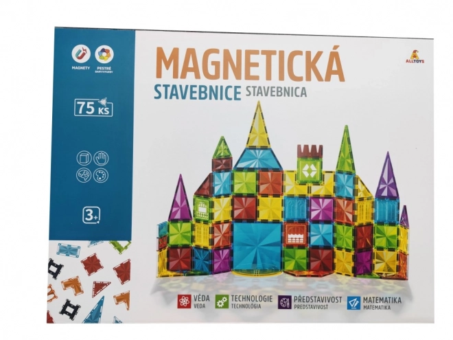 Set constructie magnetic pentru copii - 75 de piese