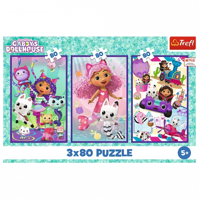 Puzzle 3x80 zilele colorate ale lui Gabby
