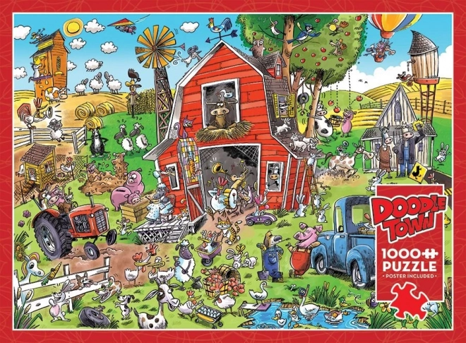 Puzzle DoodleTown: Ferma nebună 1000 de piese