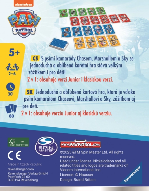 Ravensburger Joc de cărți Unsprezece - Patrula Cățelușilor