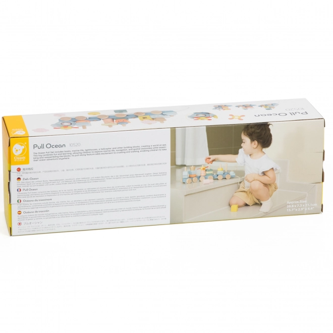 Montessori trenuleț ocean din lemn