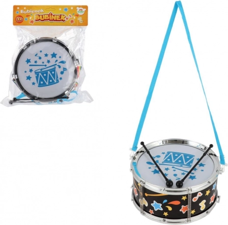 Tobă din plastic cu bretea și bețișoare 23 × 10 cm