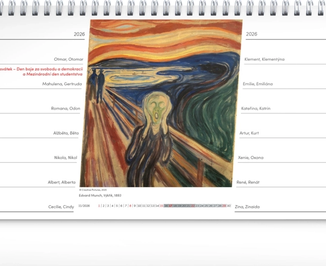 Calendar de birou Artă 2026 – 14 zile