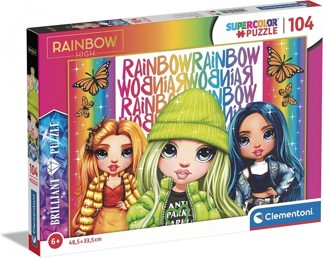 Puzzle strălucitor Rainbow High: Poppy, Jade și Skyler 104 piese