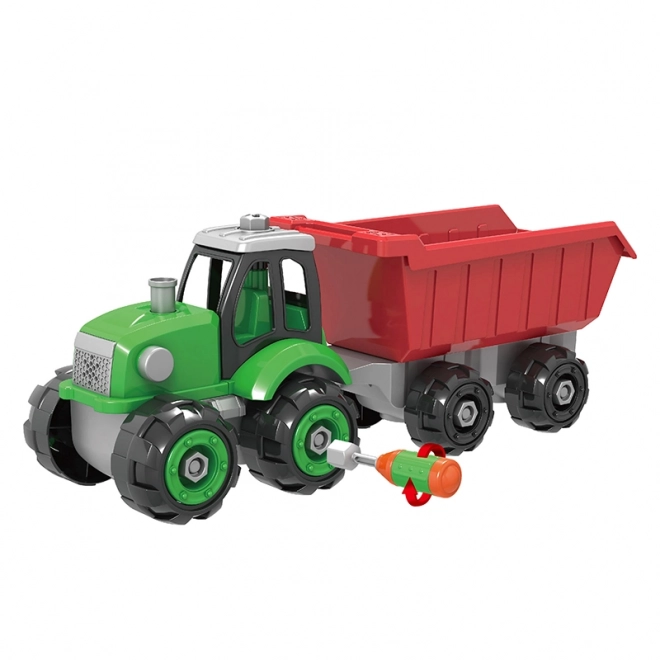 Tractor de asamblat cu remorcă - verde