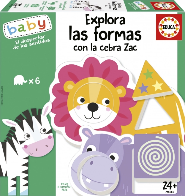 Puzzle educativ forme geometrice cu zebra Zak