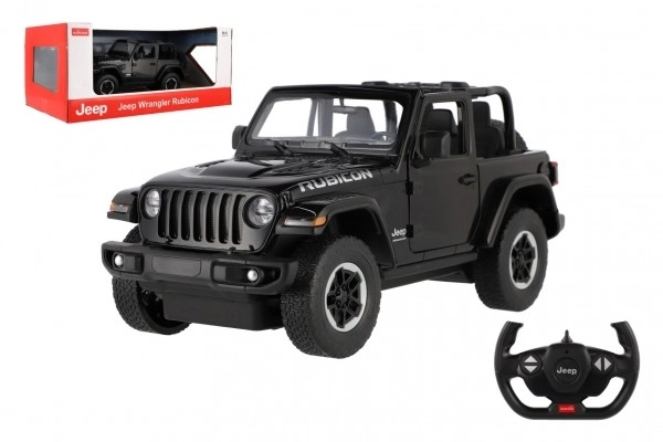 Mașină RC JEEP Wrangler Rubicon 1:14 neagră de la Rastar