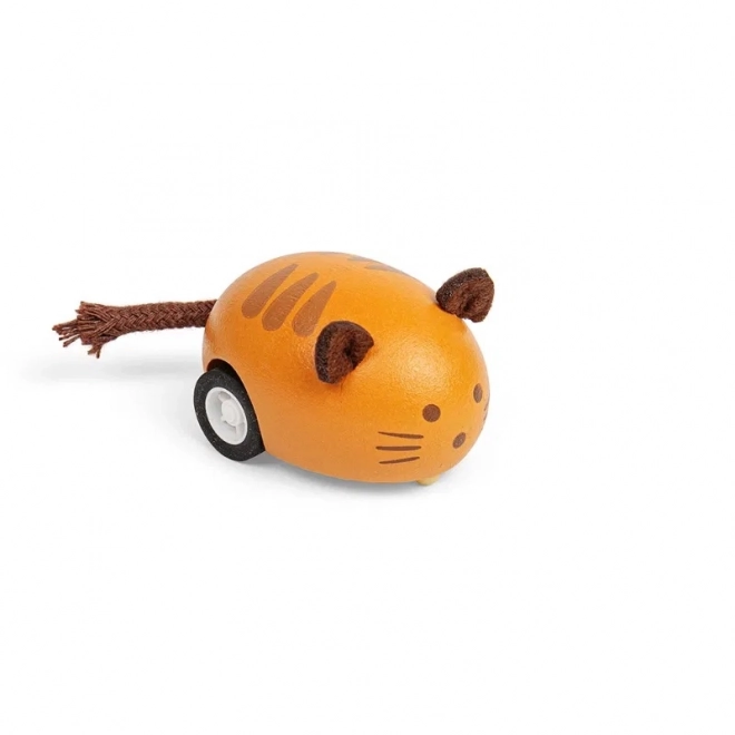 Jucărie Din Lemn Bigjigs Toys - Pisica Portocalie Pe Traiectorie