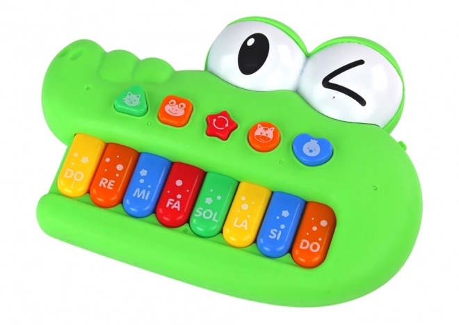 Pian organ educativ muzical crocodil verde