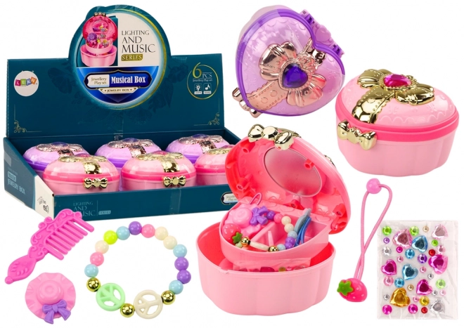 Cutie de Bijuterii în Formă de Inimă cu Accesorii