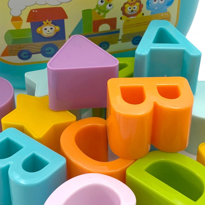 Jucărie educativă sortator 2 în 1 cu alfabet și forme WOOPIE