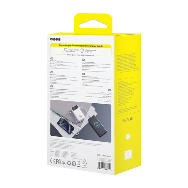 Baterie externă Baseus QPow 2 20000mAh 30W alb