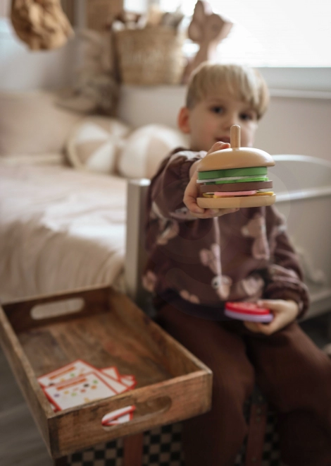 Burger din lemn pentru copii 15 piese WOOPIE GREEN