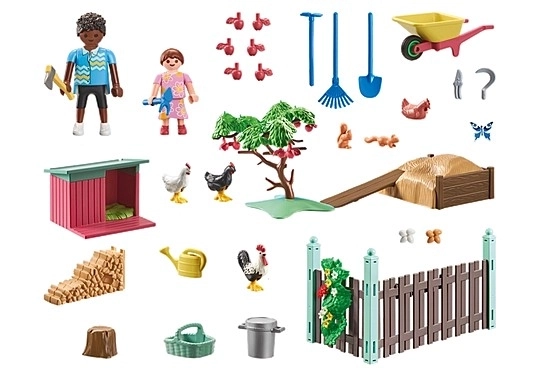 Set de figurine Ferma de păsări în grădina Tiny House