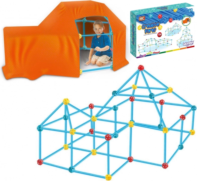WOOPIE Mari Construcții Blocuri Set Cort Paie Tuburi 128 buc