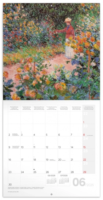 calendar notique cu claude monet 2025