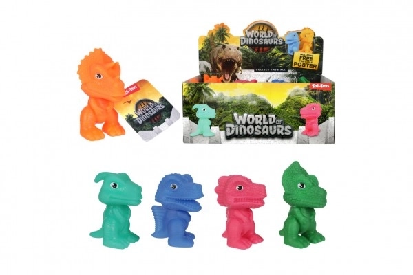 Dinozaur de cauciuc 8cm - 5 tipuri în cutie