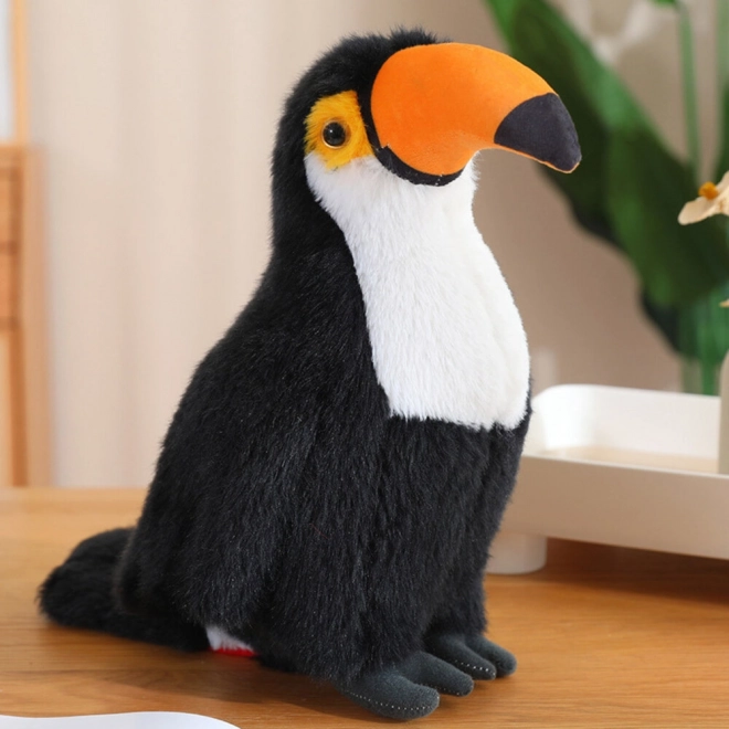 Jucărie de pluș Tucan alb-negru 20 cm