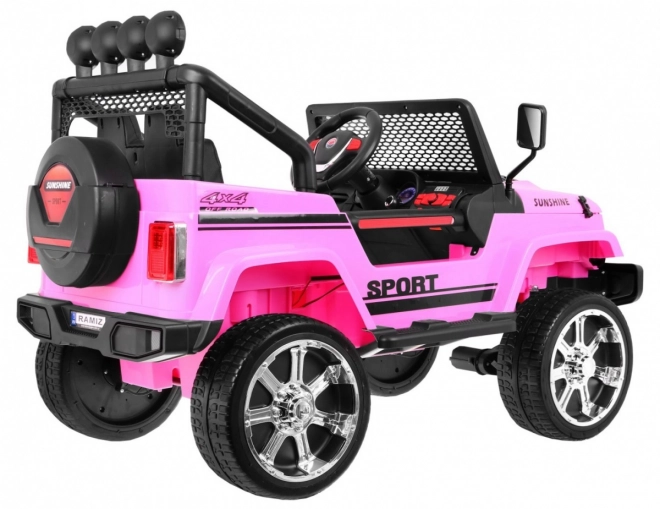 Mașină de teren Raptor Drifter roz + Telecomandă + Tracțiune 4x4 + Spațiu de depozitare + Start lent + LED MP3