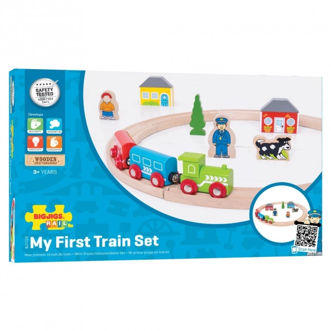 Prima mea Pista de tren Bigjigs Rail, 19 piese