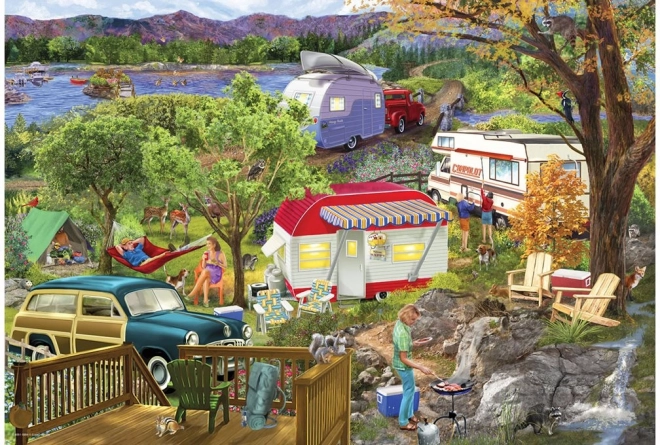 Puzzle în cutie de metal Rulotă - 550 piese