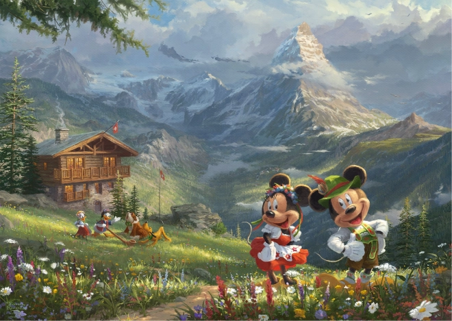 Puzzle MICKEY & MINNIE în Alpi 1000 piese