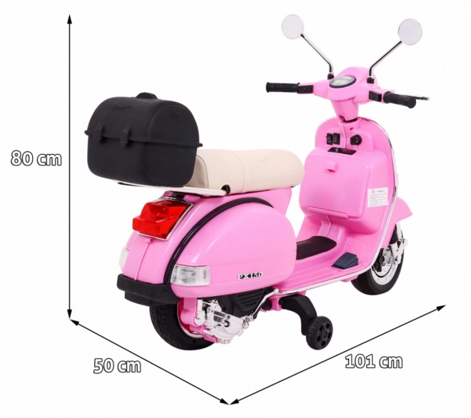 Scuter electric Vespa pentru copii roz