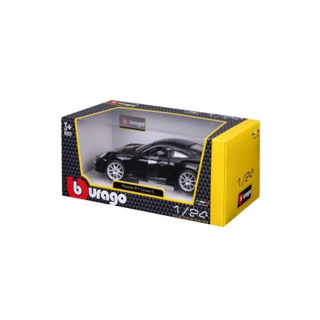 Model metalic Porsche 911 Carrera S negru la scară 1/24