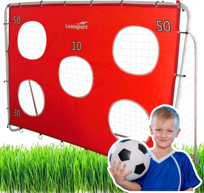 Poartă antrenament fotbal cu plasă țintă roșie 213x152x75 cm
