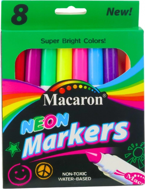 Set de markere neon cu cerneală pe bază de apă 8 bucăți