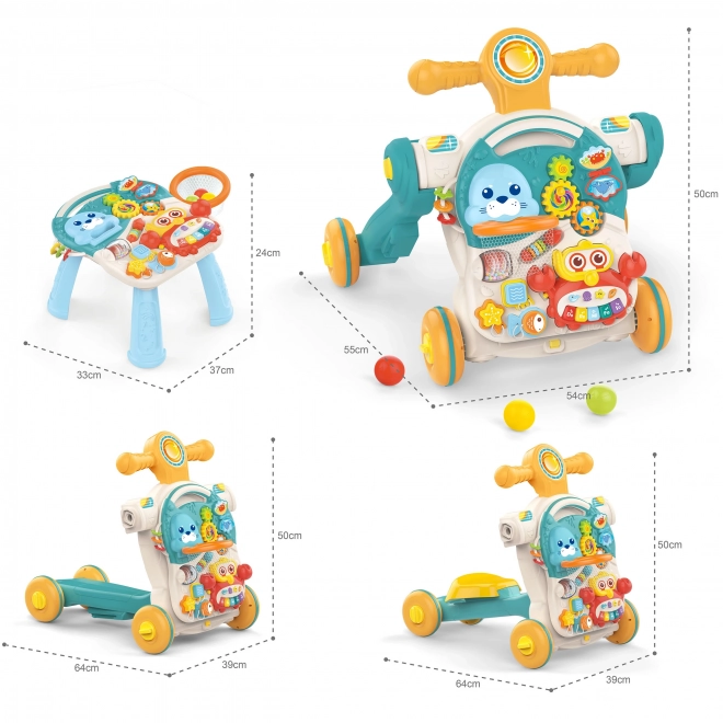 Masa interactiv multifunctional 4 în 1 WOOPIE pentru copii