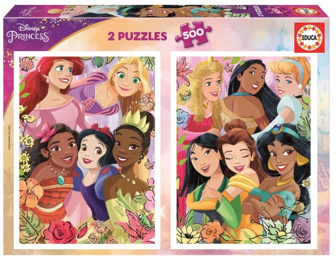 Puzzle EDUCA Prințesele Disney 2x500 de piese