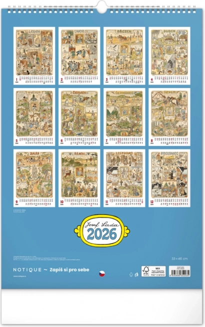 Calendar de perete Josef Lada 2026