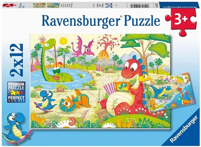 Puzzle dinozauri preferați 2x12 piese