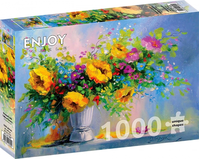 puzzle cu flori galbene 1000 piese