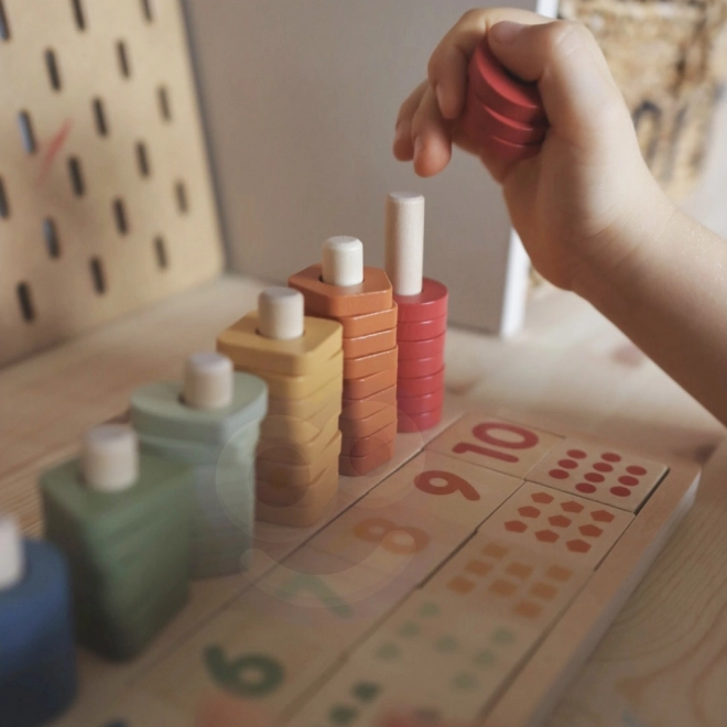 Abac din lemn și jucărie educativă Montessori de la PolarB