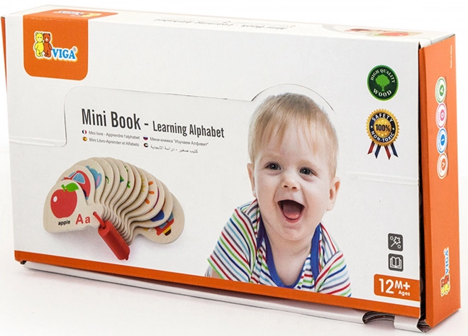 Carte de lemn pentru învățarea alfabetului și a limbii engleze Montessori