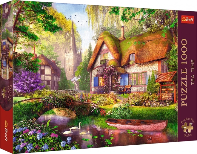 Puzzle premium plus 1000 piese - timpul ceaiului - cabana fermecătoare din pădure